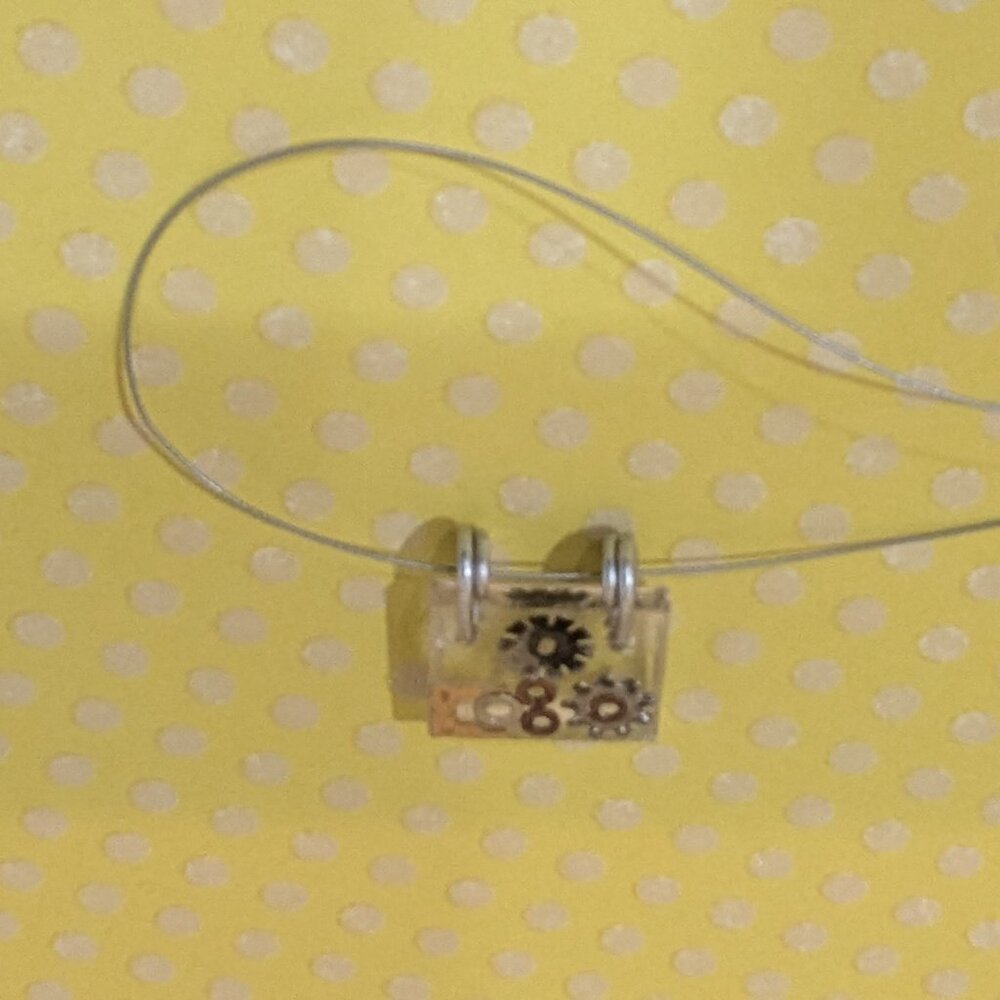 Sadie Handmade Capacitor, Wire & Resin Necklace Steampunk Style